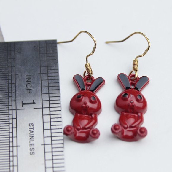 🌺925 Sterling silver hook Red cartoon earring - Picture 10 of 13